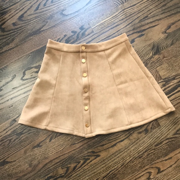 Dresses & Skirts - Tan faux suede skirt